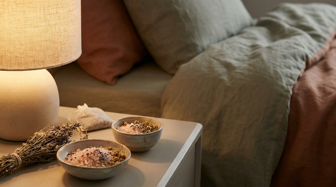 Lavender and chamomile Epsom salt for a calming bedtime soak