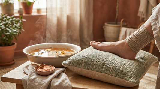 Gentle Epsom salt foot soak during ankle sprain recovery