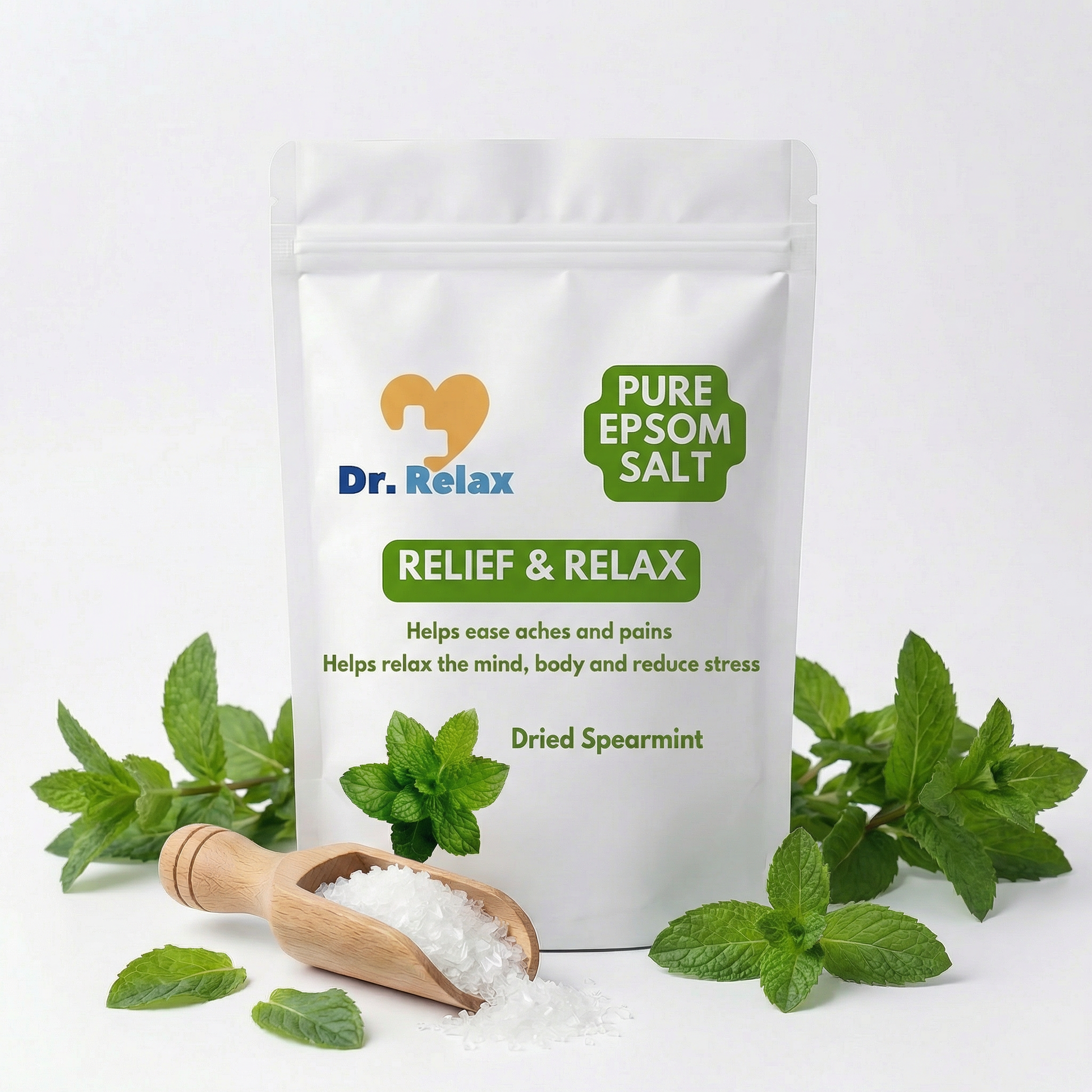 Dr.Relax Epsom salt foot soak with spearmint — warm soak for tired feet