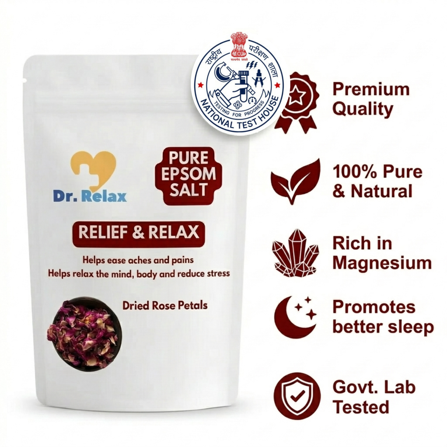 Dr. Relax Epsom Salt with Dried Rose Petals